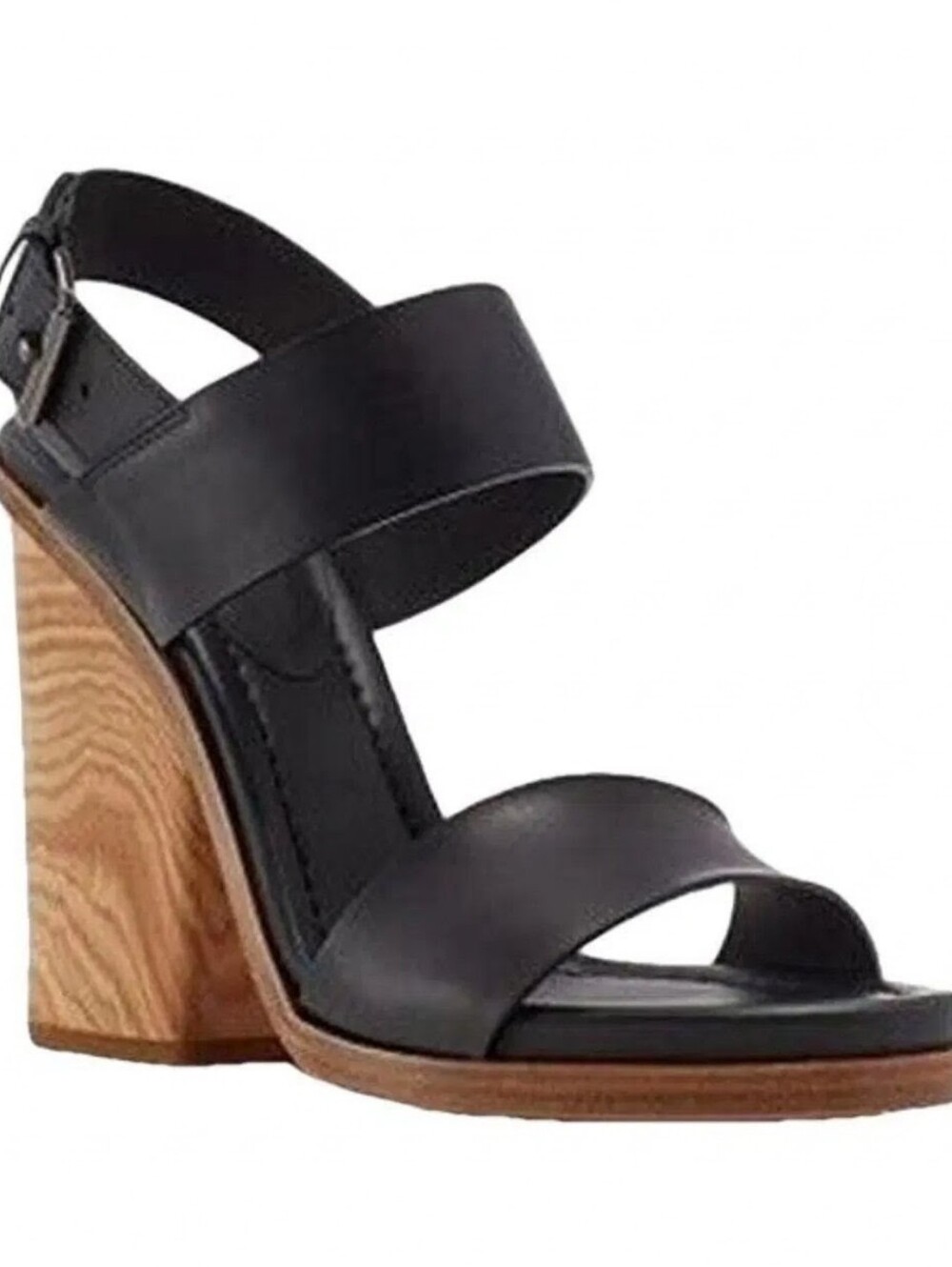 Vince Haley Wood Block Heel Leather Slingback Sandals US 8.5M